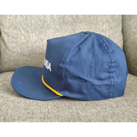 Lube USA Hat Cap Snap Back Blue Yellow Rope Vintage Style Advertising Mens USA 1 - Picture 8 of 15